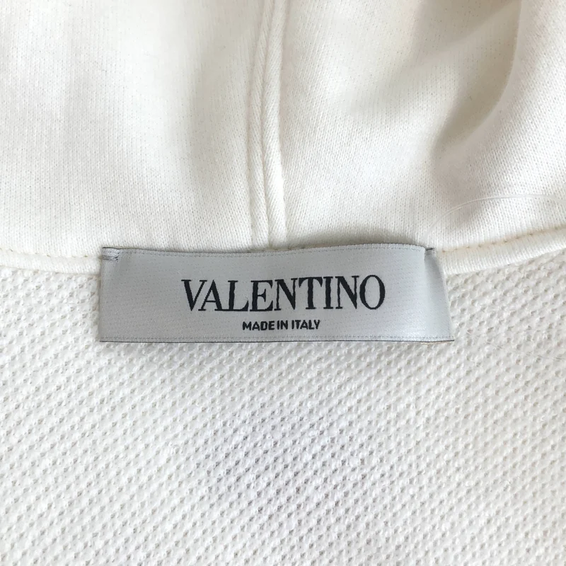 VALENTINO / ヴァレンティノ | ロゴプリント リップ スパンコール刺しゅう パーカー | XS | レディース