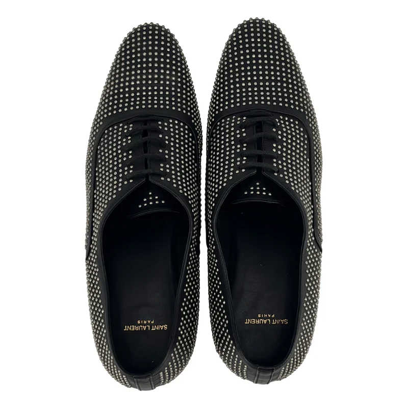 SAINT LAURENT PARIS / サンローランパリ | レザー スタッズ ポインテッドトゥ ドレスシューズ | 37 | レディース