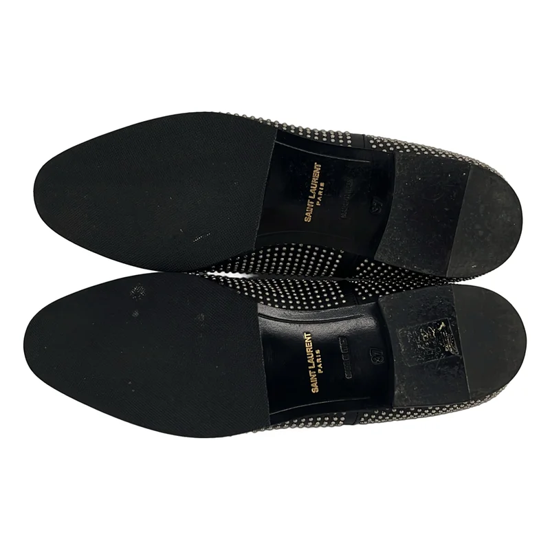 SAINT LAURENT PARIS / サンローランパリ | レザー スタッズ ポインテッドトゥ ドレスシューズ | 37 | レディース