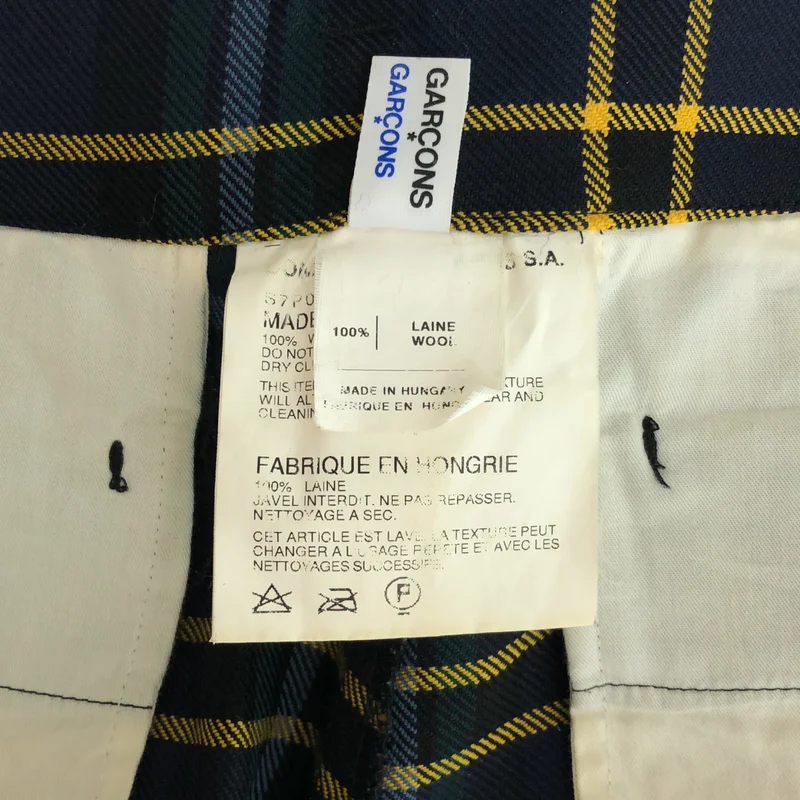 COMME des GARCONS COMME des GARCONS / コムコム | ウール チェック パンツ S7P003 | M | レディース