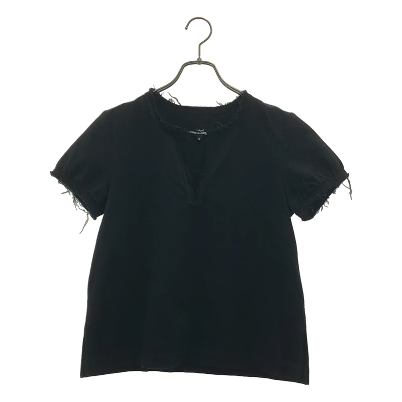 tricot COMME des GARCONS / トリココムデギャルソン | 2003SS | 断ち切り キーネック サイドスリット ブラウス カットソー | S | レディース