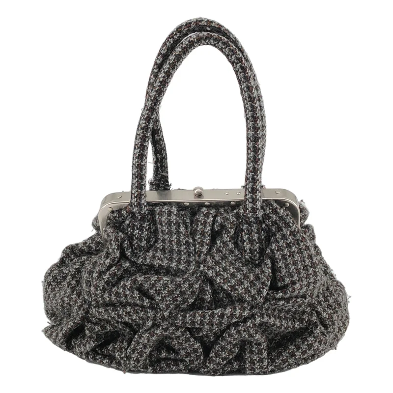 JUNYA WATANABE COMME des GARCONS / ジュンヤワタナベ | ウール チェック がま口 ハンドバッグ |