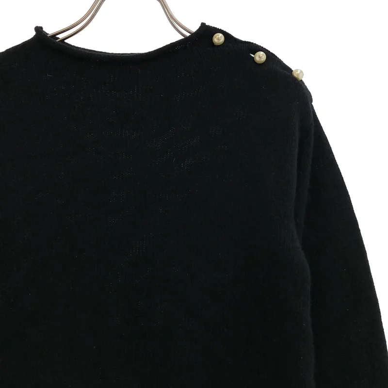 Christian Dior / クリスチャンディオール | パールボタン カシミヤ ニット | 36 | レディース