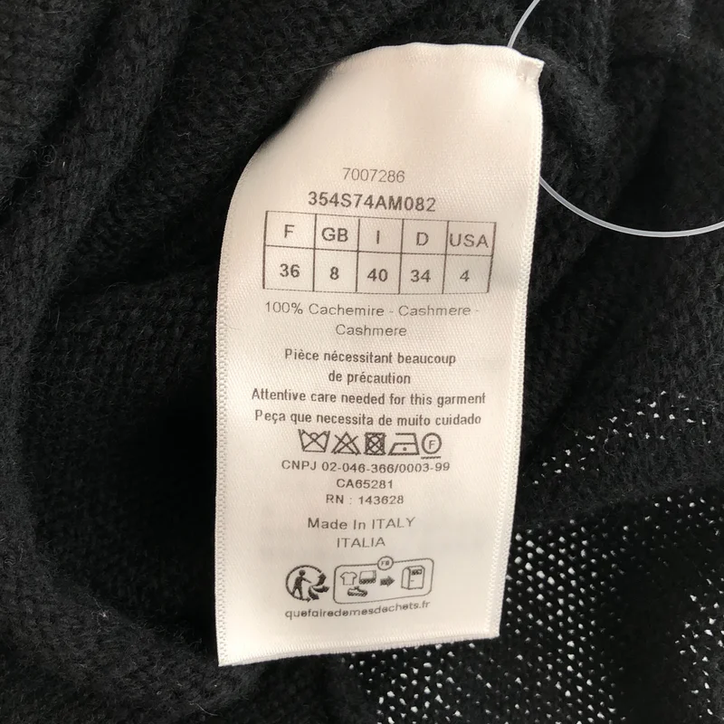 Christian Dior / クリスチャンディオール | パールボタン カシミヤ ニット | 36 | レディース