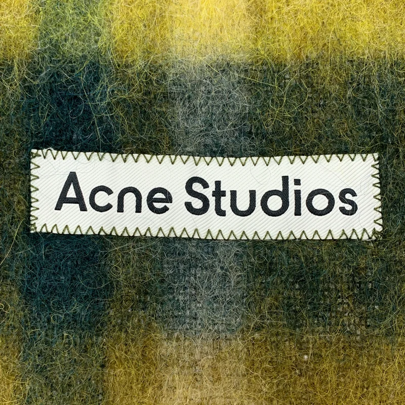 Acne Studios / アクネストゥディオズ | ウール モヘヤ ロゴ ストール マフラー |
