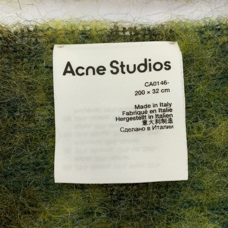 Acne Studios / アクネストゥディオズ | ウール モヘヤ ロゴ ストール マフラー |