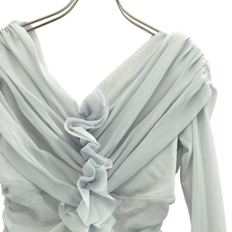 FETICO / フェティコ | 2025AW | TULLE FRILLED BODYSUIT メッシュ トップス | 2 | レディース