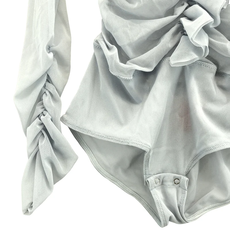 FETICO / フェティコ | 2025AW | TULLE FRILLED BODYSUIT メッシュ トップス | 2 | レディース