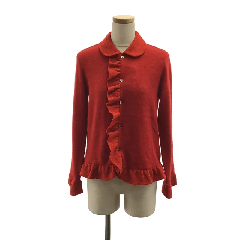 tricot COMME des GARCONS / トリココムデギャルソン | 2002AW | ウール 変形 フリル装飾 丸襟 ニット シングルジャケット |