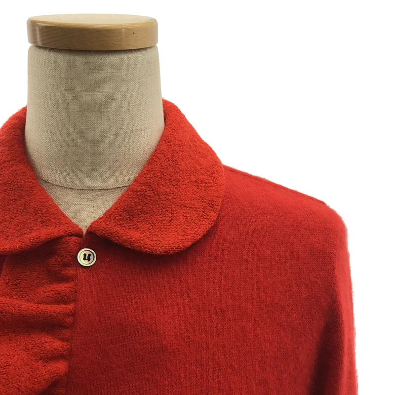 tricot COMME des GARCONS / トリココムデギャルソン | 2002AW | ウール 変形 フリル装飾 丸襟 ニット シングルジャケット |