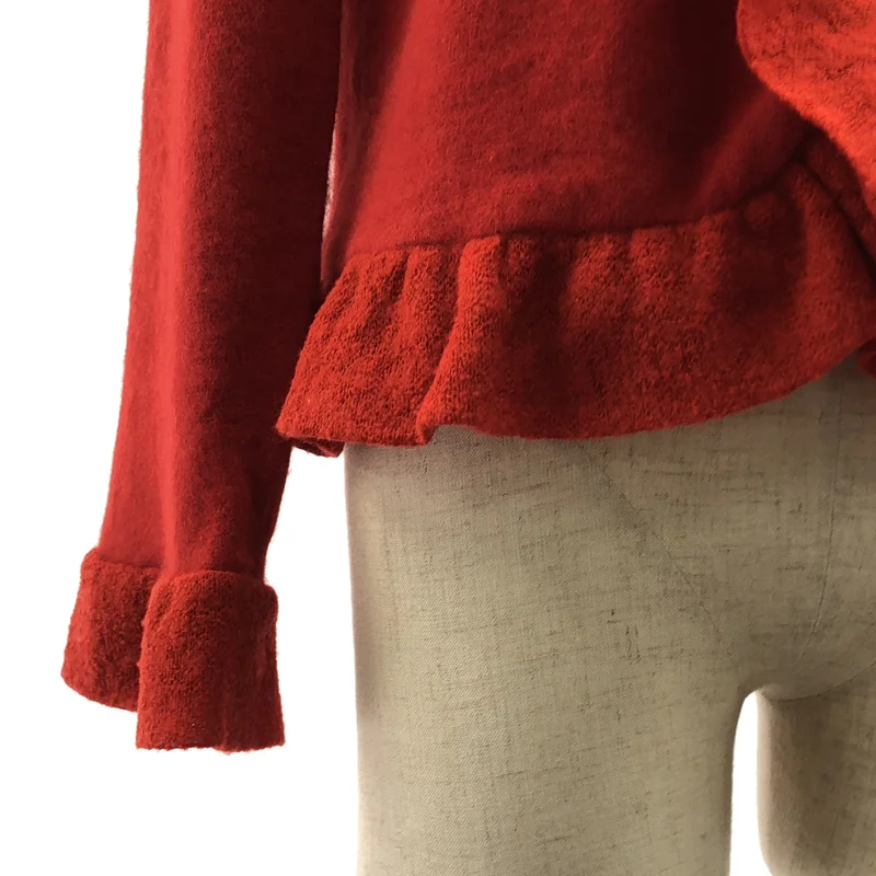 tricot COMME des GARCONS / トリココムデギャルソン | 2002AW | ウール 変形 フリル装飾 丸襟 ニット シングルジャケット |