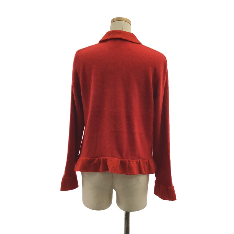tricot COMME des GARCONS / トリココムデギャルソン | 2002AW | ウール 変形 フリル装飾 丸襟 ニット シングルジャケット |