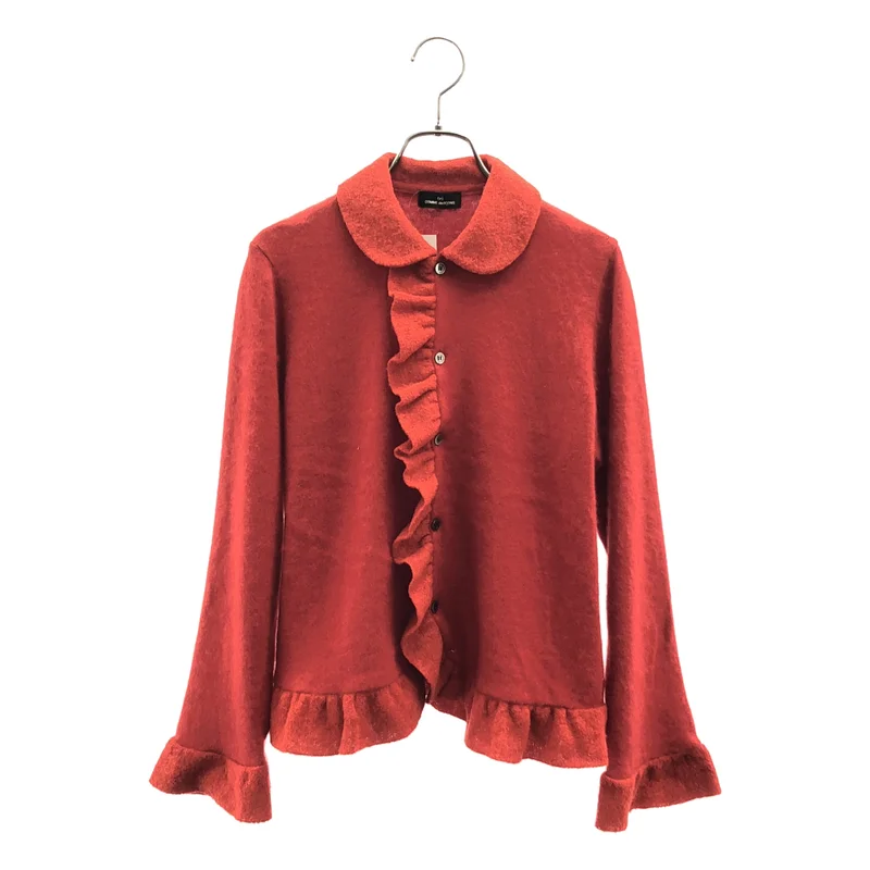 tricot COMME des GARCONS / トリココムデギャルソン | 2002AW | ウール 変形 フリル装飾 丸襟 ニット シングルジャケット |