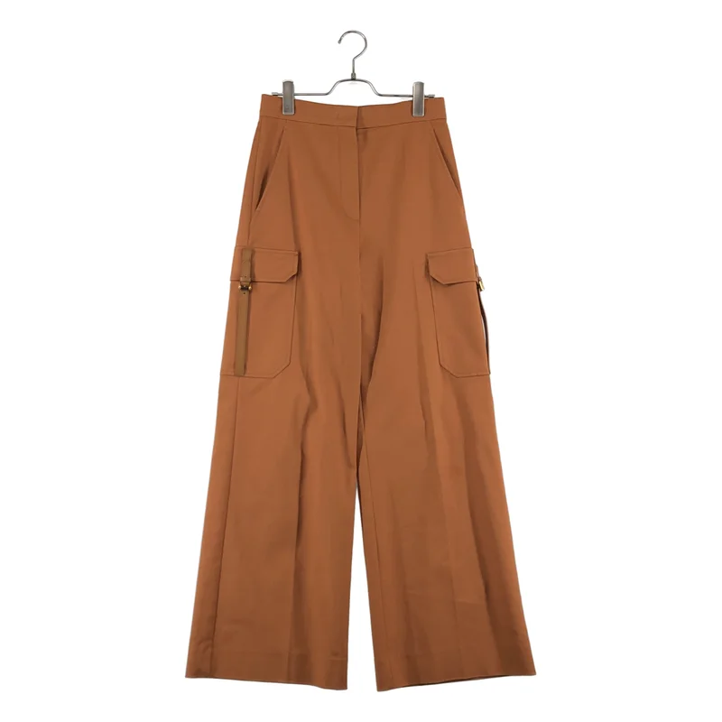 Max Mara / マックスマーラ | コットンストレッチ バックロゴ ワイドカーゴスラックス | 40 | レディース