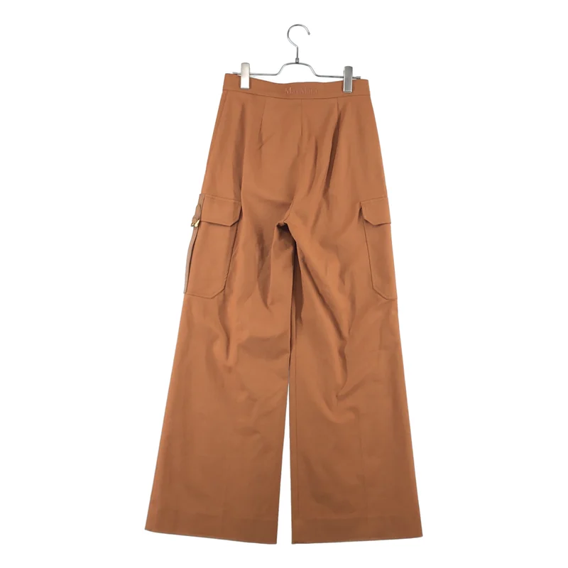 Max Mara / マックスマーラ | コットンストレッチ バックロゴ ワイドカーゴスラックス | 40 | レディース