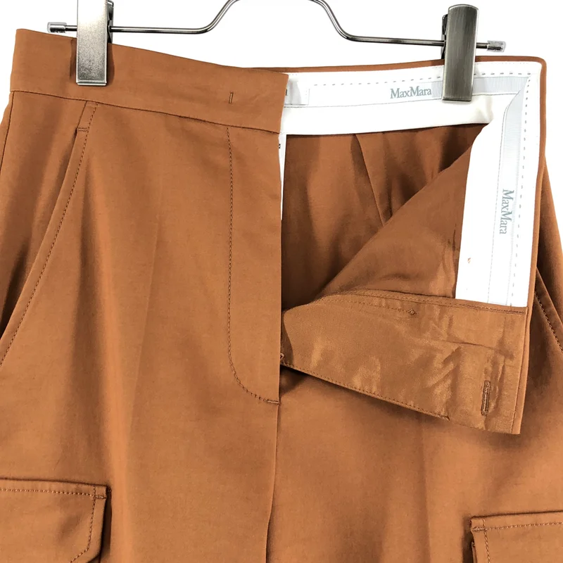 Max Mara / マックスマーラ | コットンストレッチ バックロゴ ワイドカーゴスラックス | 40 | レディース