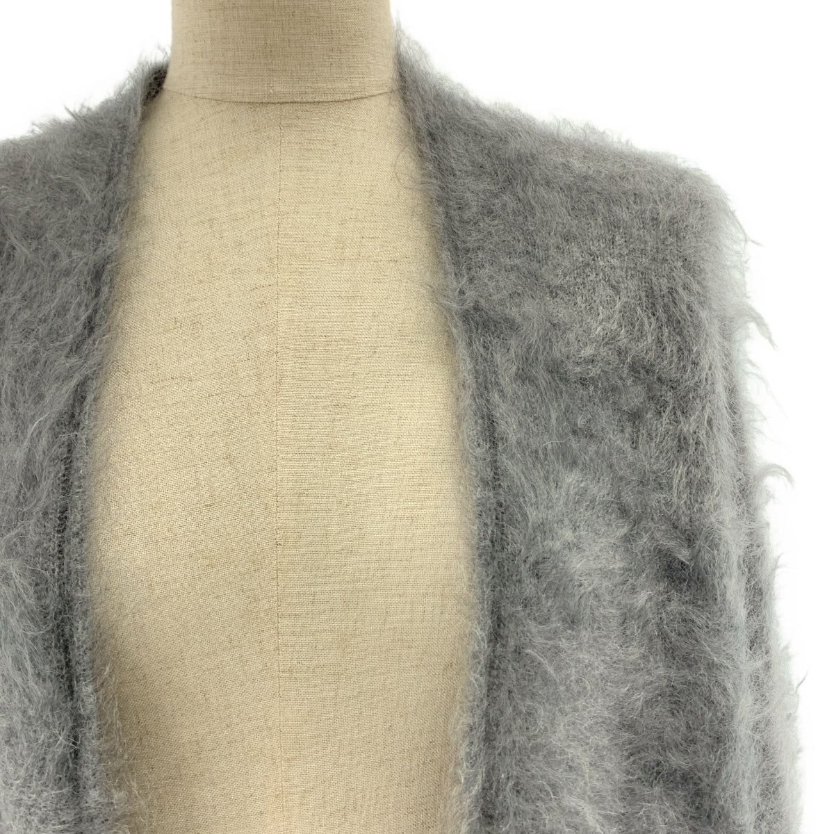 Ron Herman / ロンハーマン | cashmere 100％ / カシミヤ バイカラー ロングニット カーディガン コーディガン | S | グレー/ライトグレー | レディース Ron Herman / ロンハーマン | cashmere 100％ / カシミヤ バイカラー