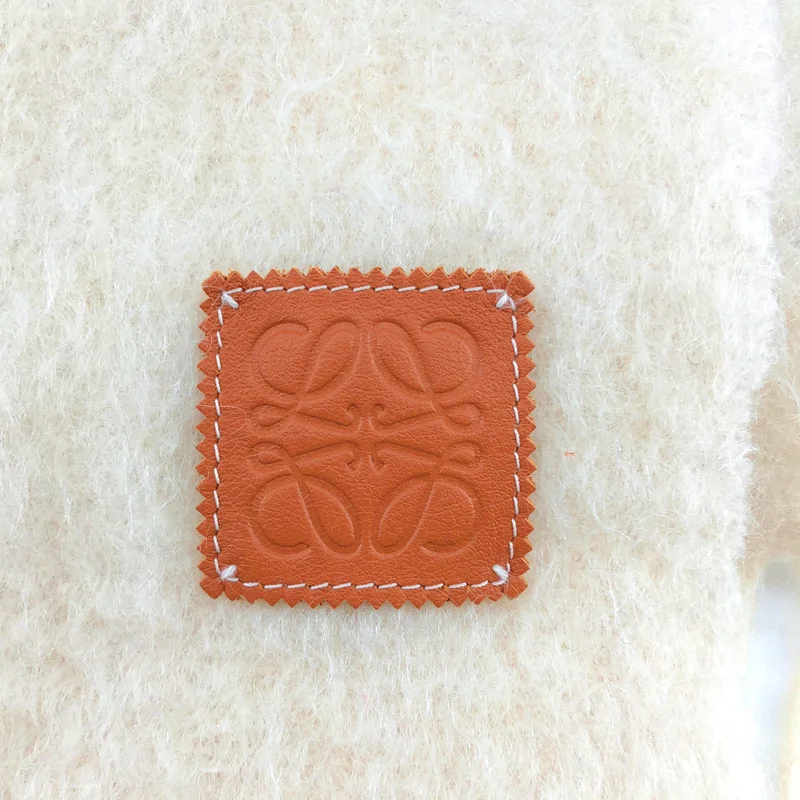 LOEWE / ロエベ | モヘヤ ウール ロゴパッチ フリンジ マフラー |