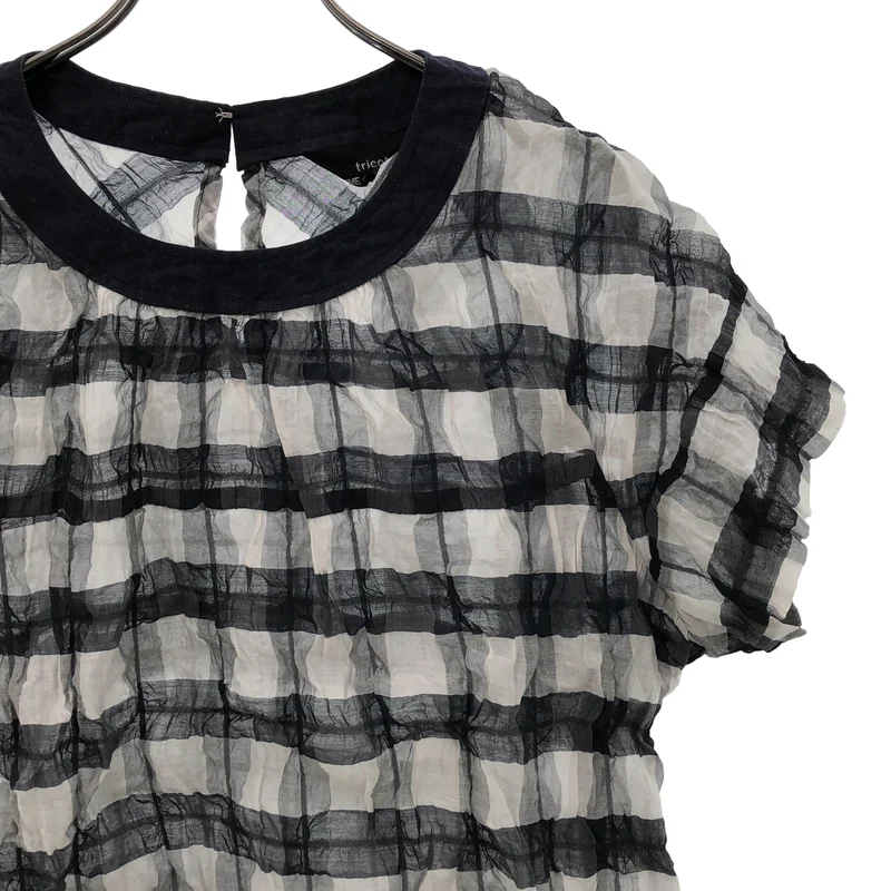 tricot COMME des GARCONS / トリココムデギャルソン | 2013SS | コットン シルク チェック 半袖ワンピース | M | レディース
