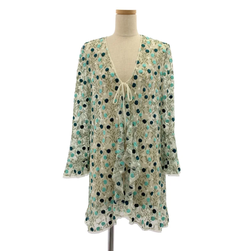 ANNA SUI / アナスイ | エンブロイダリー メッシュ フレア カーディガン | 4 | レディース