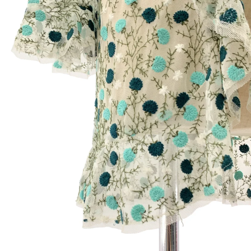 ANNA SUI / アナスイ | エンブロイダリー メッシュ フレア カーディガン | 4 | レディース