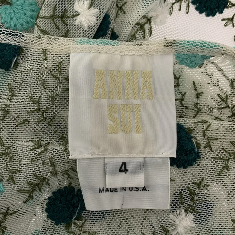 ANNA SUI / アナスイ | エンブロイダリー メッシュ フレア カーディガン | 4 | レディース