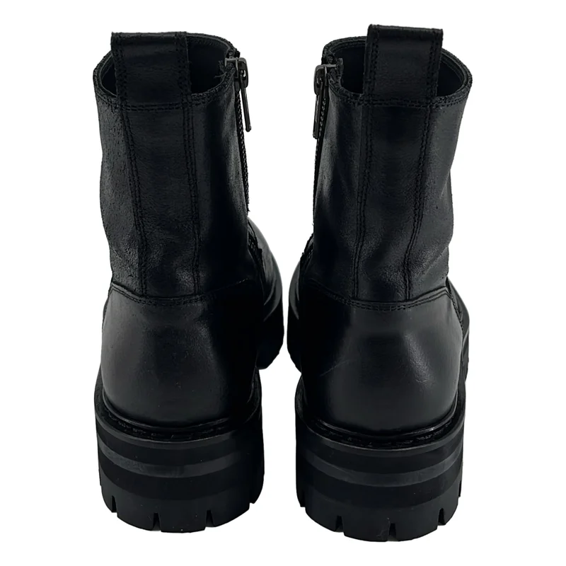ANN DEMEULEMEESTER / アンドゥムルメステール | サイドジップ レザー ラウンドトゥ ブーツ | 36 | レディース