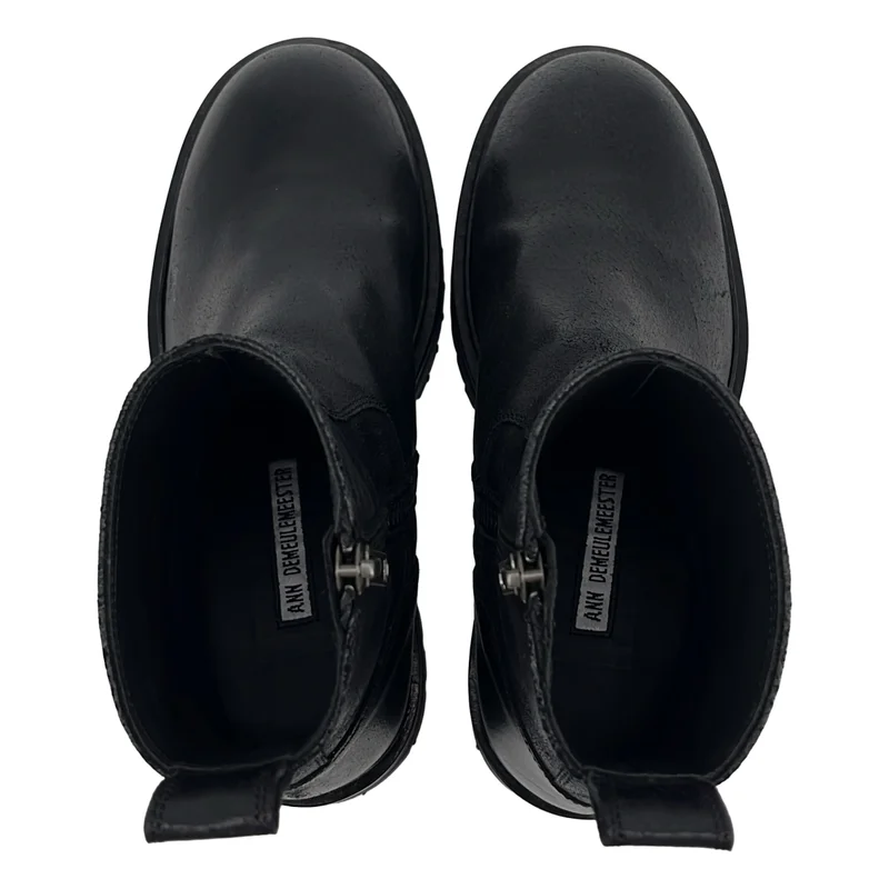 ANN DEMEULEMEESTER / アンドゥムルメステール | サイドジップ レザー ラウンドトゥ ブーツ | 36 | レディース
