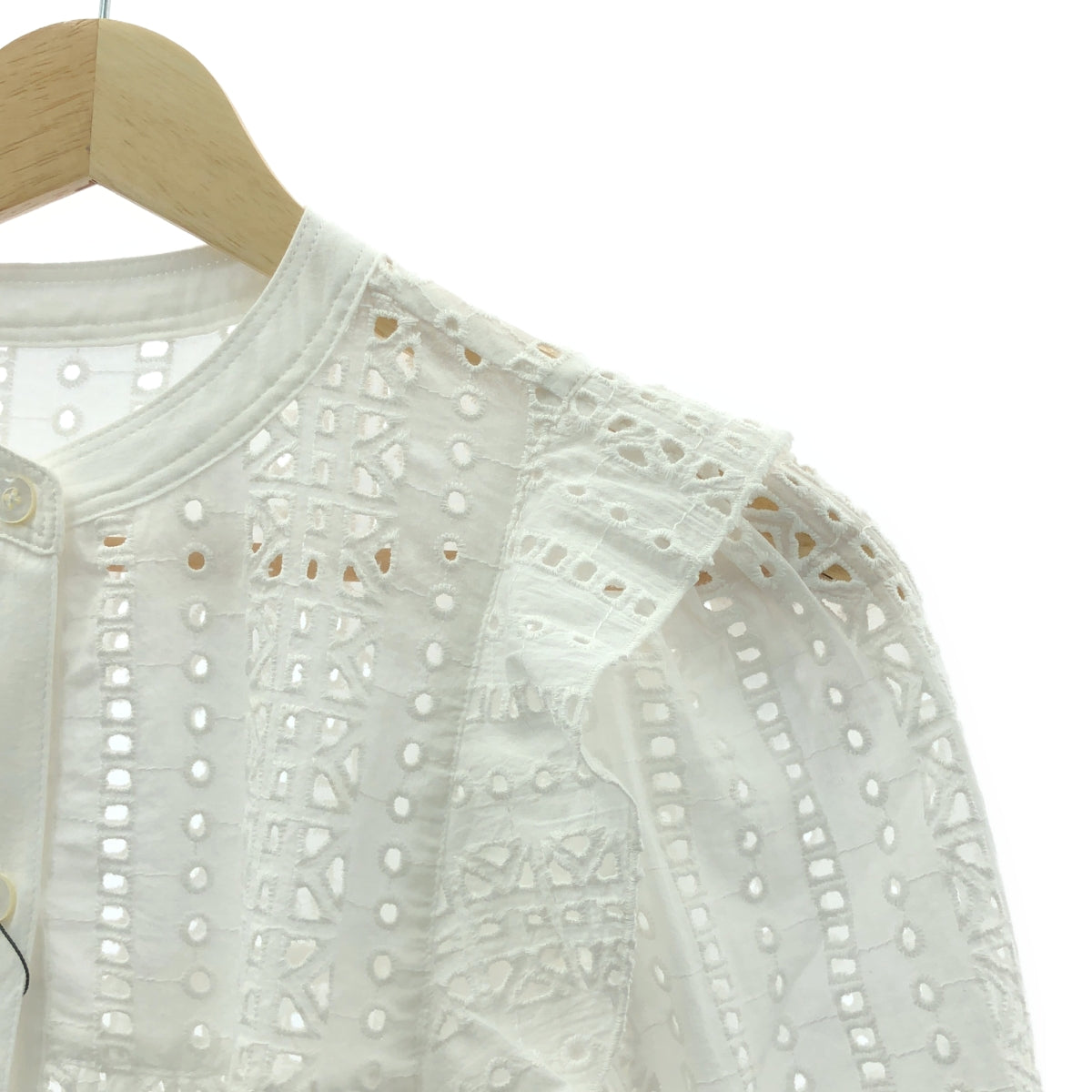 【美品】  RHC Ron Herman / アールエイチシーロンハーマン | 2024SS | Cut Work Blouse カットワーク コットン ブラウス | XS | ホワイト | レディース 美品】 RHC Ron Herman / アールエイチシーロンハーマン | 2024SS
