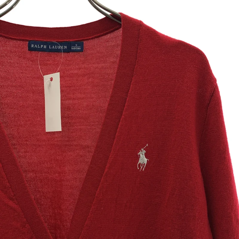 RALPH LAUREN / ラルフローレン | ポニー メリノウール Vネック カーディガン | S | レディース