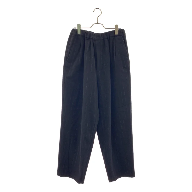 YOKO SAKAMOTO / ヨーコサカモト | 2025AW | Double Pleated Wide Easy Pantsカシミヤ混 ワイドパンツ / STRIPE | M | メンズ