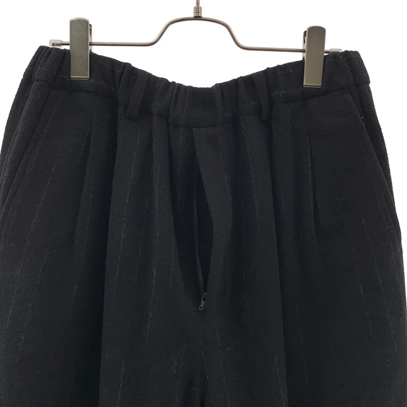 YOKO SAKAMOTO / ヨーコサカモト | 2025AW | Double Pleated Wide Easy Pantsカシミヤ混 ワイドパンツ / STRIPE | M | メンズ