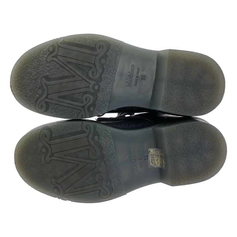 Max Mara / マックスマーラ | パテントレザー ステッチデザイン コンバットブーツ | 36 | レディース