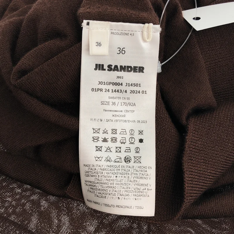 JIL SANDER / ジルサンダー | 2024SS | カシミヤ ウール シルク モックネック 半袖ニット | 36 | レディース