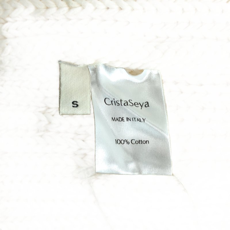 Cristaseya / クリスタセヤ | コットン クルーネック リブニット | S | レディース