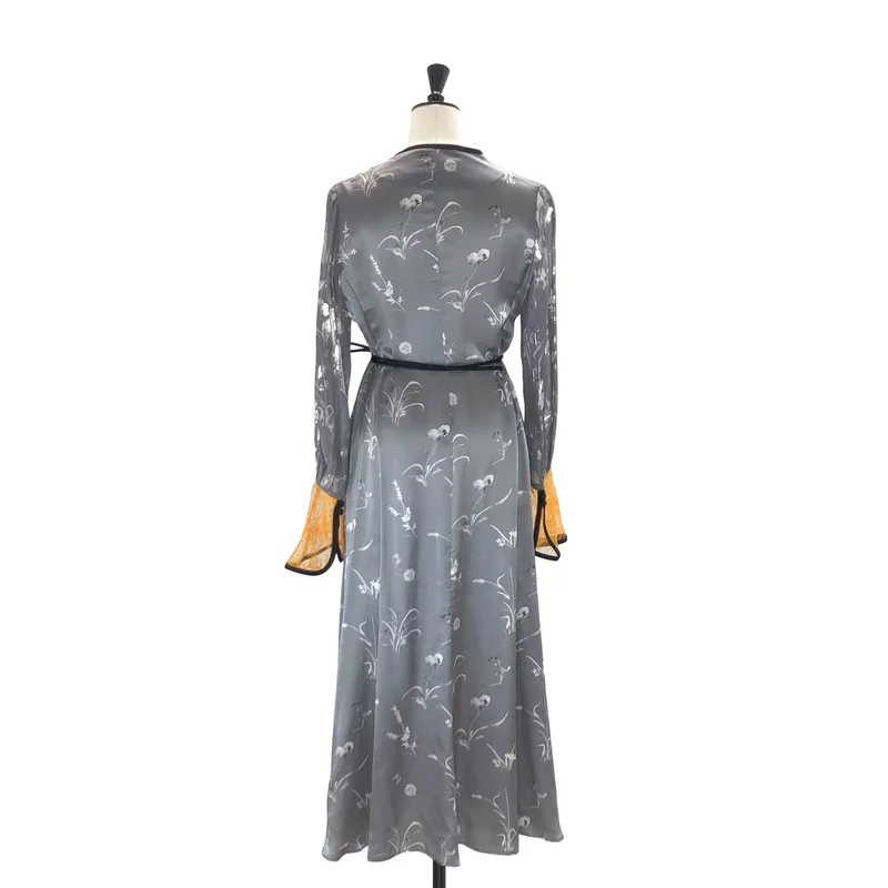 Mame Kurogouchi / マメクロゴウチ | Silk Lame Print V-Neck Dress ワンピース | 2 | レディース