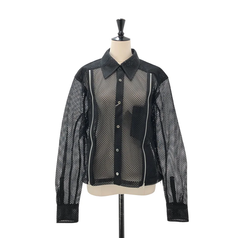 COMME des GARCONS HOMME PLUS / コムデギャルソンオムプリュス | 2026SS | MESH ZIP CROPPED SHIRT | M | メンズ