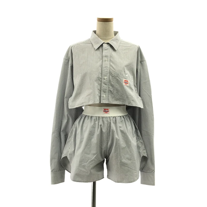 BASICKS / ベイシックス | セットアップ / コットン ストライプ ショートシャツ / ショートパンツ |
