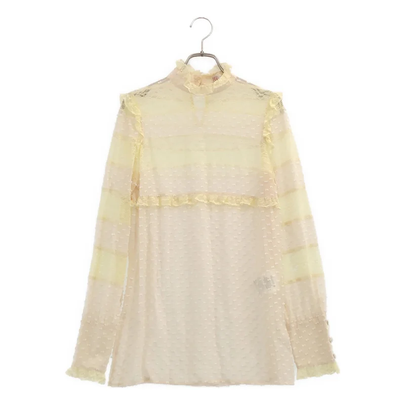 RED VALENTINO / レッドヴァレンティノ | 2012SS | シルク レース切り替え ブラウス | 38 | レディース