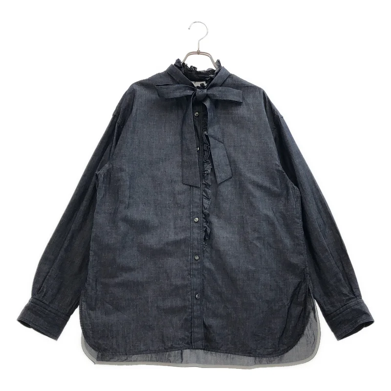 DEPAREILLE / デパリエ | DENIM BOW SHIRT シャツ_長袖 B1152AFT340 | 38 | レディース