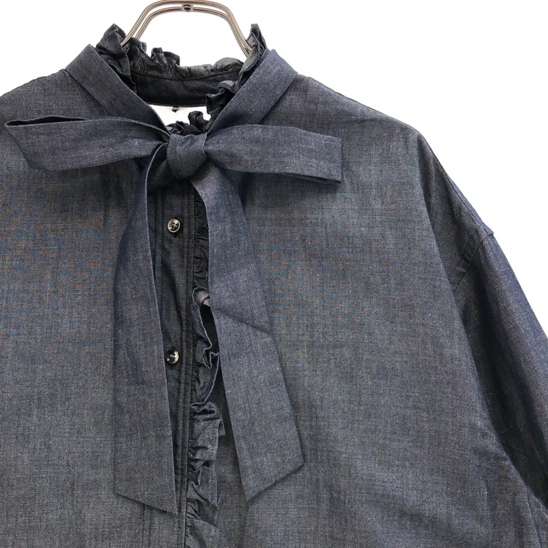 DEPAREILLE / デパリエ | DENIM BOW SHIRT シャツ_長袖 B1152AFT340 | 38 | レディース