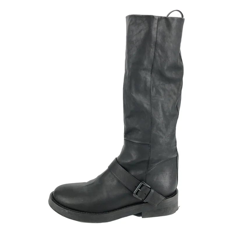 ANN DEMEULEMEESTER / アンドゥムルメステール | レザー ベルトストラップ ロングブーツ | 38 | レディース