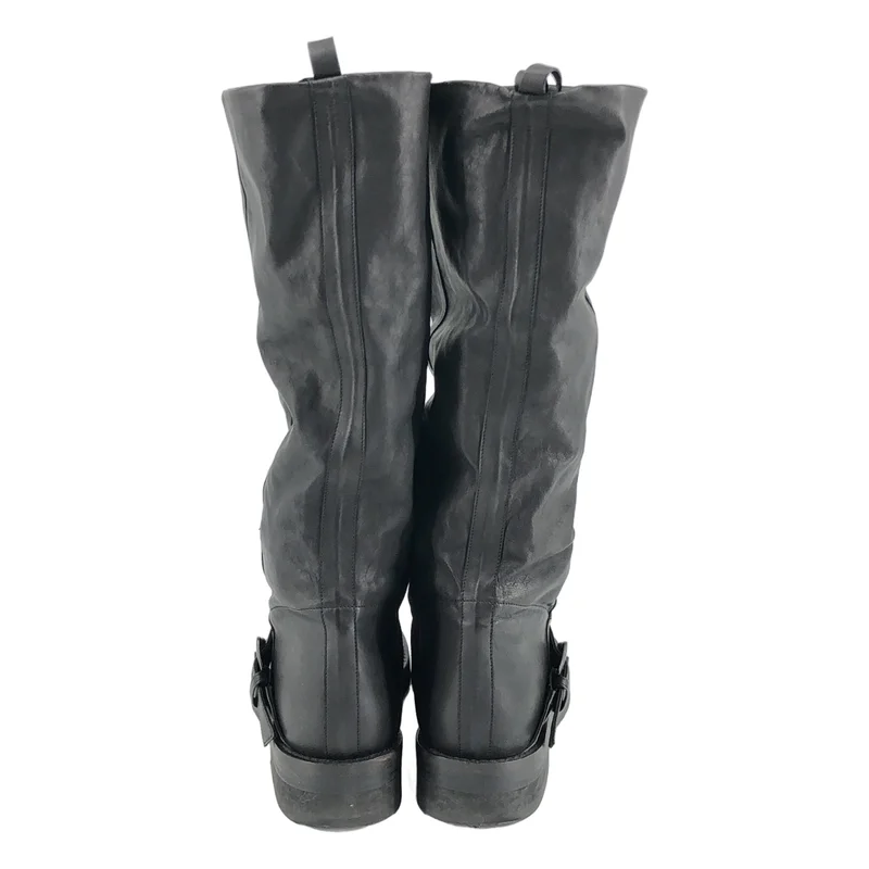 ANN DEMEULEMEESTER / アンドゥムルメステール | レザー ベルトストラップ ロングブーツ | 38 | レディース