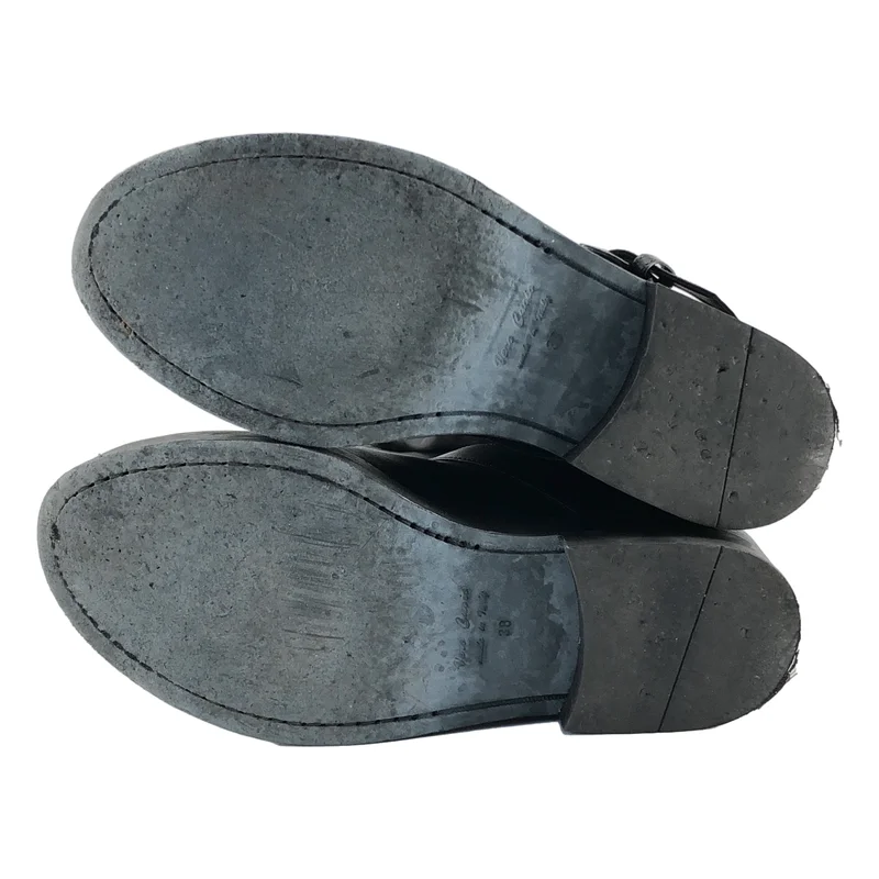 ANN DEMEULEMEESTER / アンドゥムルメステール | レザー ベルトストラップ ロングブーツ | 38 | レディース