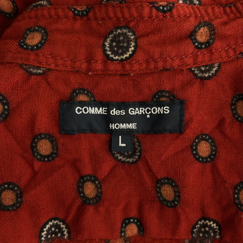 COMME des GARCONS HOMME / コムデギャルソンオム | 2005AW | ウール 総柄 製品洗い マルチジップシャツ | L | メンズ