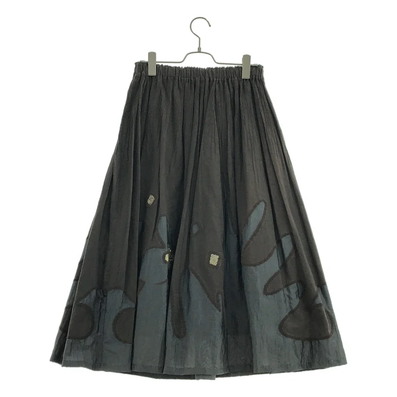HaaT ISSEY MIYAKE / ハートイッセイミヤケ | 2008AW | コットン ウール混 ラメ刺しゅう ギャザースカート | 2 | レディース