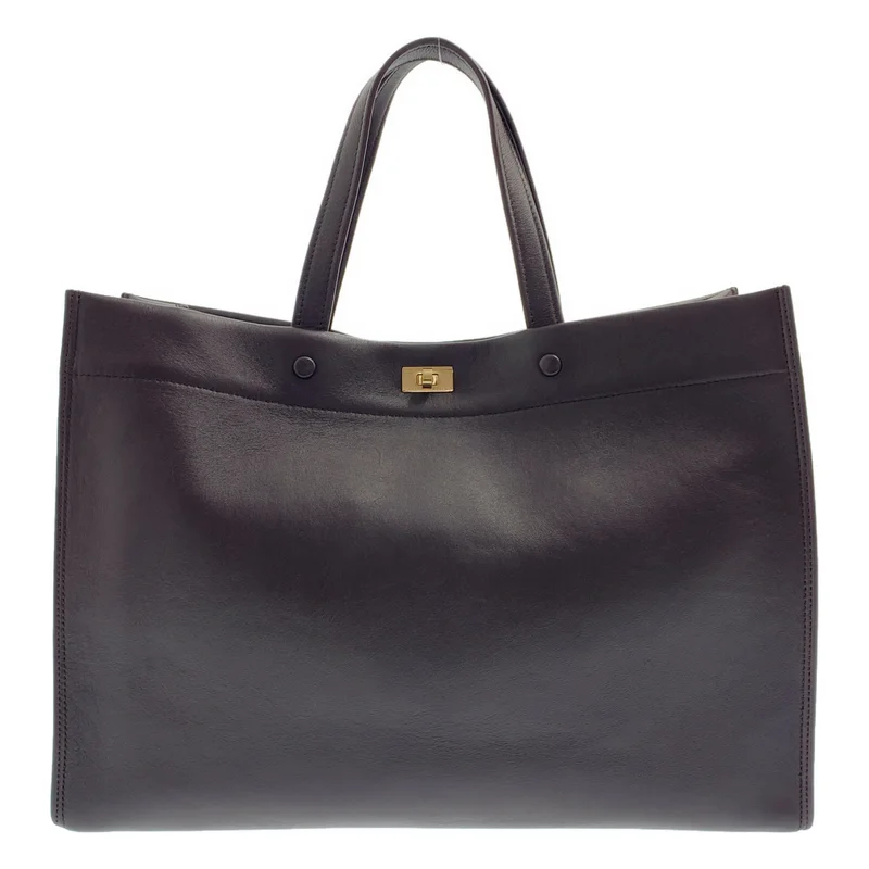 ANYA HINDMARCH / アニヤハインドマーチ | Mortimer Tote in Grape Shiny Calf モティマー レザー トートバッグ |