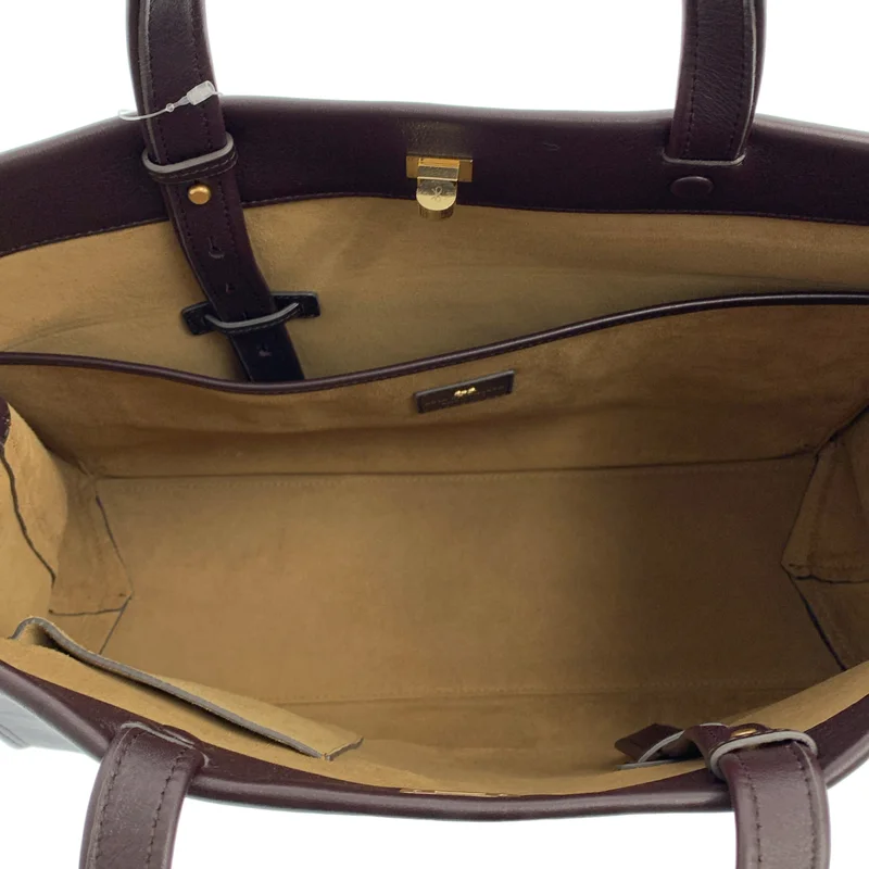 ANYA HINDMARCH / アニヤハインドマーチ | Mortimer Tote in Grape Shiny Calf モティマー レザー トートバッグ |