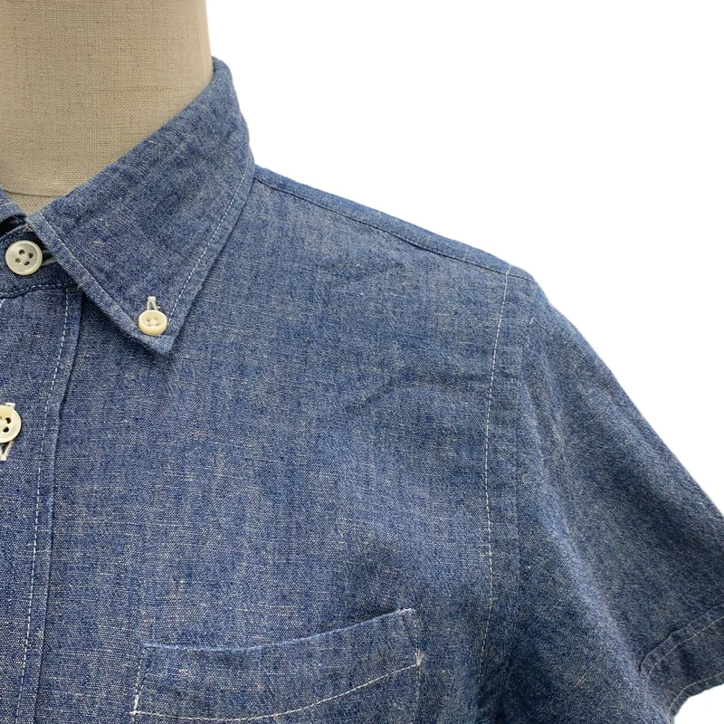 JUNYA WATANABE COMME des GARCONS / ジュンヤワタナベ | 2009SS | Denim / コットン リネン ドッキング レース切替 ワンピース | XS | レディース