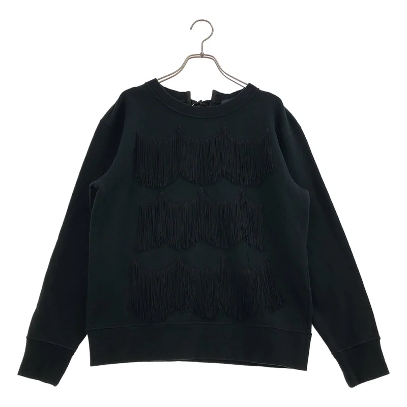 MARC JACOBS / マークジェイコブス | バックリボン フリンジ装飾 スウェット | S | レディース